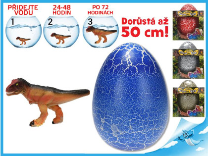 Dinosaurus líhnoucí a rostoucí ve vajíčku MEGA 20cm