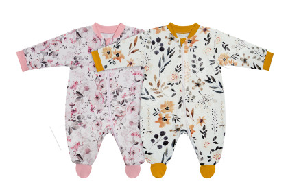 Kojenecká kombinéza na zip- růžová Baby Service