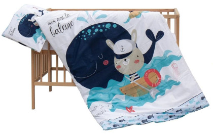 Dětská postýlka přírodní s kompletní výbavou 120 x 60 cm Panu Scarlett