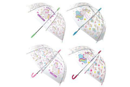 Průhledný vystřelovací deštník jednorožci