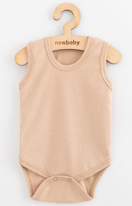 Kojenecké body bez rukávů New Baby Classic II světle béžové  kluk