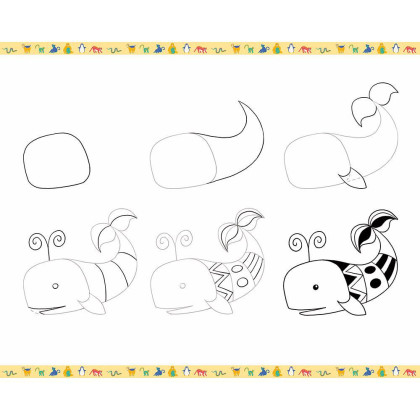 Kreativní sada Kreslení krok za krokem Zvířata Janod Step by step