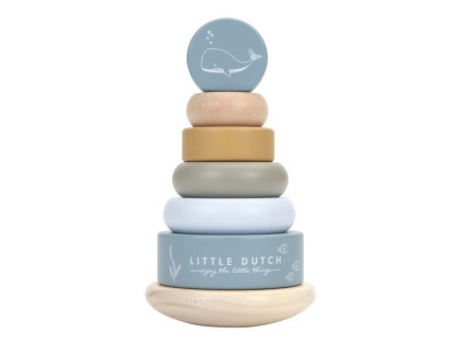 Nasazovací kroužky dřevěné Ocean Blue Little Dutch