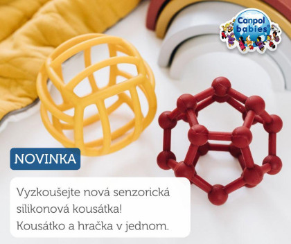 Senzorické silikonové kousátko Míček Žlutý Canpol babies