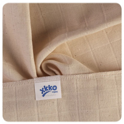Dětské pleny z biobavlny XKKO Organic 40x40 Staré časy 10 ks - Natural