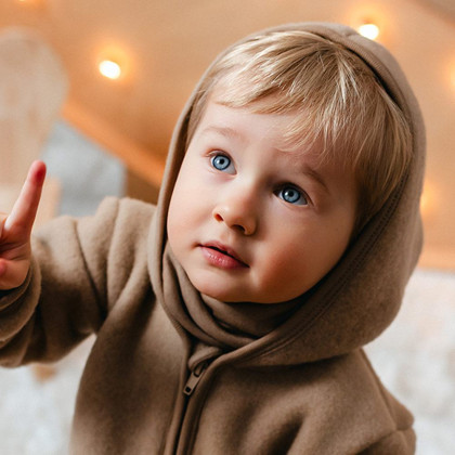 Dětský merino nákrčník karamelový one size Eevi