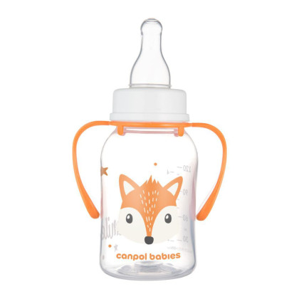 Láhev úzkohrdlá s úchyty Cute Animals 120 ml Canpol babies