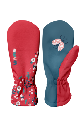 Dětské softshellové rukavice Berušky červená 
