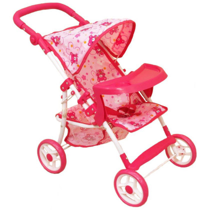 Sportovní kočárek pro panenky Baby Mix růžový