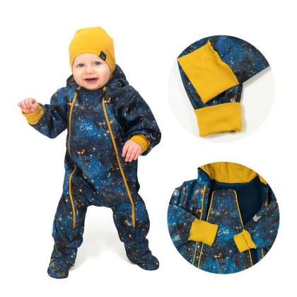 Rostoucí softshellová kombinéza s fleecem Galaxie modrá Esito