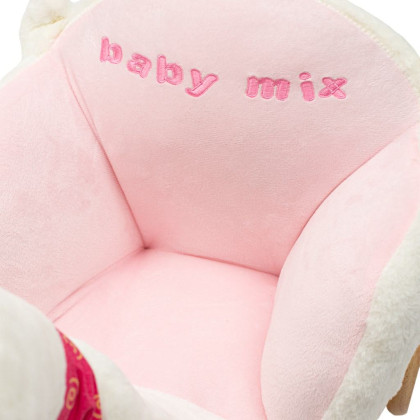 Houpací hračka s kolečky a melodií Baby Mix Labuť bílá