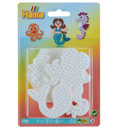 Podložka, na zažehlovací korálky MIDI 3ks - šestiúhelník, mořský koník a panna Hama