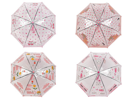 Dětský průhledný vystřelovací deštník kočka