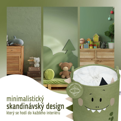 Koš na hračky XL se šňůrkou, skládací bavlněný / 63 l Sipo