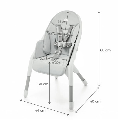 Jídelní židlička Dinnly 2 v 1 Grey Kinderkraft