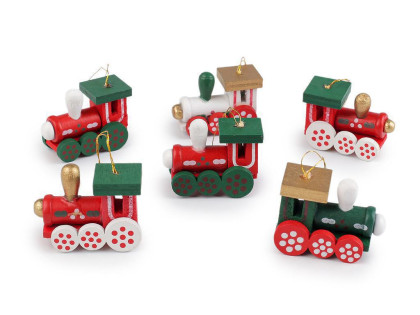 Dřevěné vláčky k zavěšení sada 6 ks