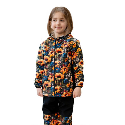Dětská softshellová bunda Duo Slunečnice černá Esito