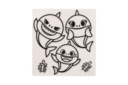 Okenní samolepky a omalovánky Baby Shark s barvami
