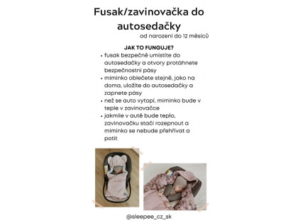 Fusak/zavinovačka/deka do autosedačky Vintage Animals Sky Blue Sleepee
