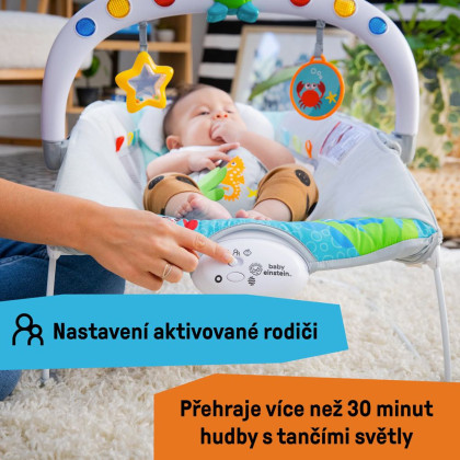 Lehátko hudební vibrační se světly Kick to It Neptune do 9 kg Baby Einstein