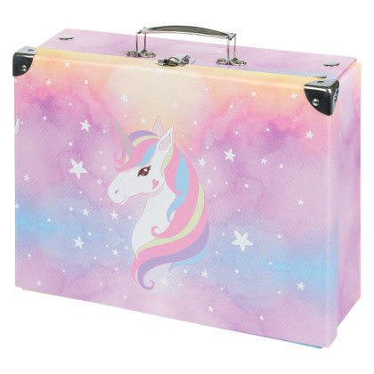 Skládací školní kufřík Rainbow Unicorn s kováním Baagl
