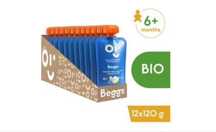 BIO Smoothie s ovocem, jogurtem a ovesnými vločkami (120 g) 12 ks Beggs
