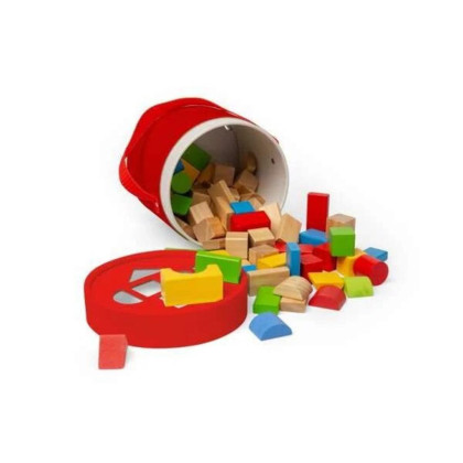 První dřevěné kostky a vkládačka v bubínku Bigjigs Toys
