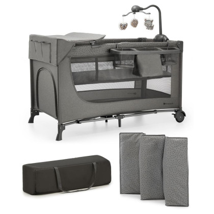 Postýlka cestovní Joy 2 s doplňky Kinderkraft Dark grey