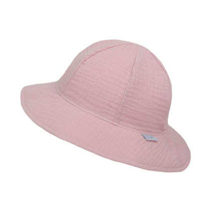 Dívčí klobouk mušelín Powder pink Esito