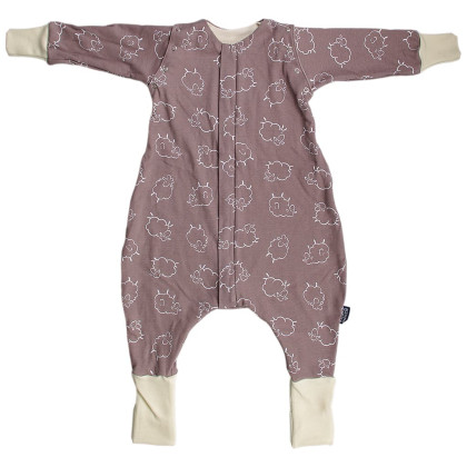 Merino spací pytel s nohavicemi a odepínacími rukávy hnědé ovečky 