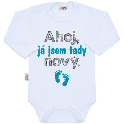 Body s potiskem New Baby Ahoj, já jsem tady nový - dárkové balení 