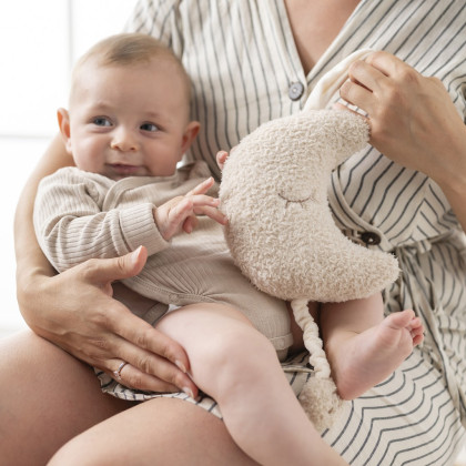 Hračka hudební Teddy měsíček Nattou 25 cm, 0 m+