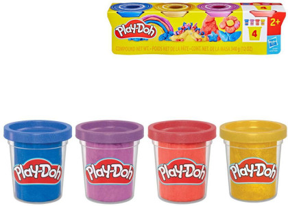 Play-Doh 4 ks kelímků metalické barvy