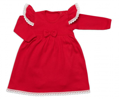 Sukničkobody dl. rukáv s mašličkou Vánoce Mamatti červená