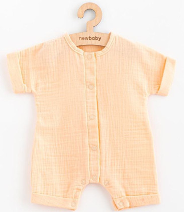 Kojenecký letní mušelínový overal New Baby Leny peach