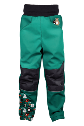Softshellové kalhoty dětské Medvědi tyrkysové Wamu
