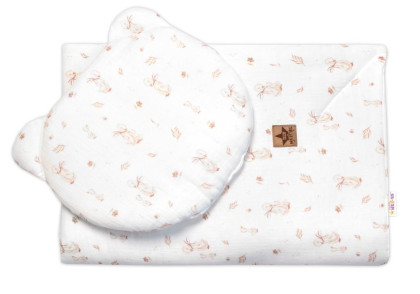 Mušelínová sada bílá Goose Teddy 30 x 35 cm, 70 x 100 cm 2D Husičky Baby Nellys