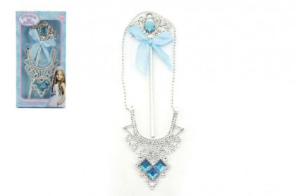 Sada princezna plast 2ks náhrdelník + hůlka