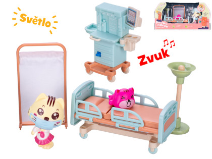 Sada zvířecí ordinace s doplňky na baterie se světlem a zvukem 6 ks