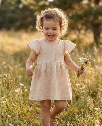 Kojenecké mušelínové šaty beige New Baby