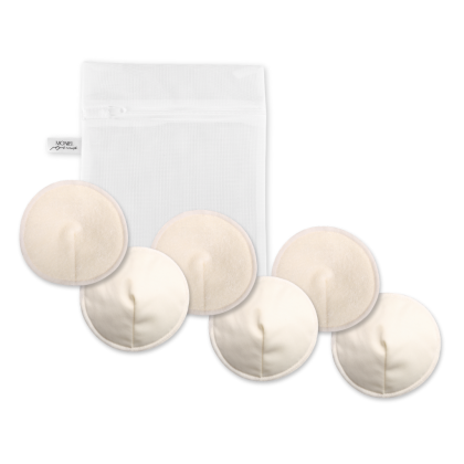 Sada pratelných bambusových vložek do kojicí podprsenky 3 páry (6 ks) + prací sáček Moniel