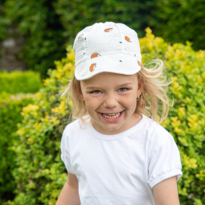 Dětská kšiltovka mušelín Ježek - smetanová Esito