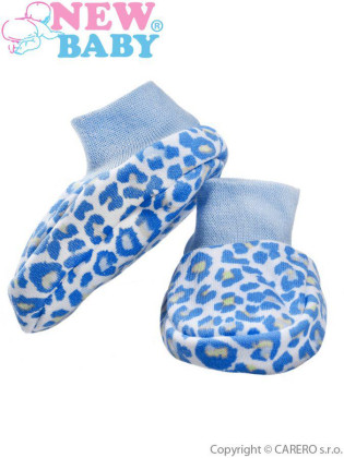 Kojenecké bavlněné capáčky New Baby Leopardík modré