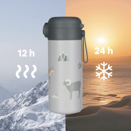 Termoska na tekutiny s brčkem a silikonovým držákem 350 ml Zopa