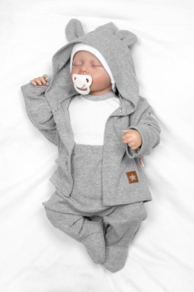 Žebrovaná sada Star 5D šedobílá Baby Nellys