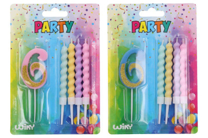 Párty svíčka + 4 ks svíček