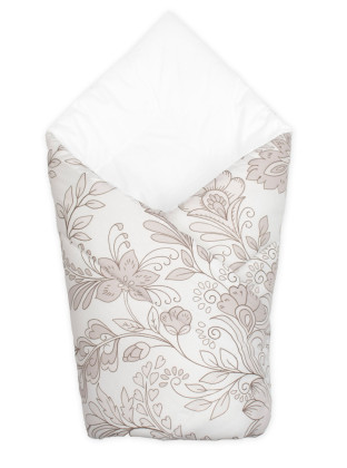 Kojenecká zavinovačka Klasik Folklór bílá/béžová Baby Nellys