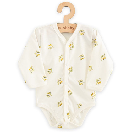 Kojenecké celorozepínací body s dlouhým rukávem z organické bavlny Olivy New Baby