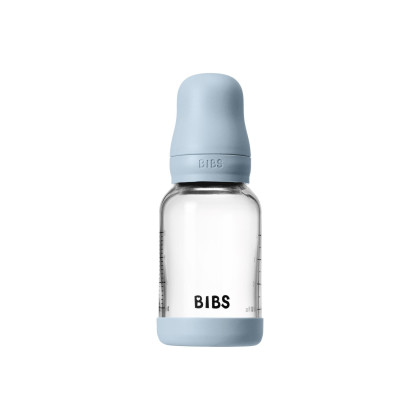 Antikoliková skleněná láhev s kaučukovým dudlíkem 120 ml Bibs