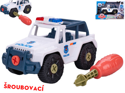 Auto terénní policie šroubovací 13, 5 cm na volný chod